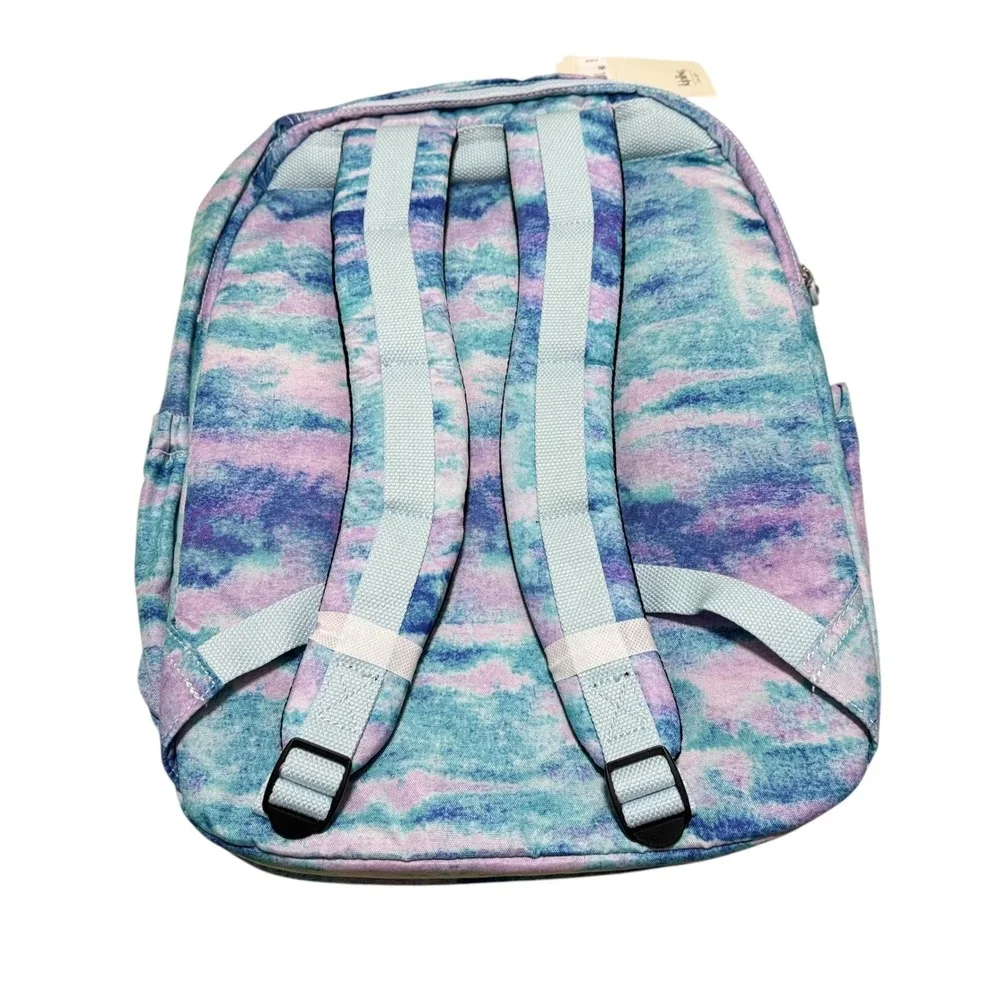 Kipling Ex Large Seoul Laptop Backpack Joyfull Play Blue Purple Tie Dyed Print